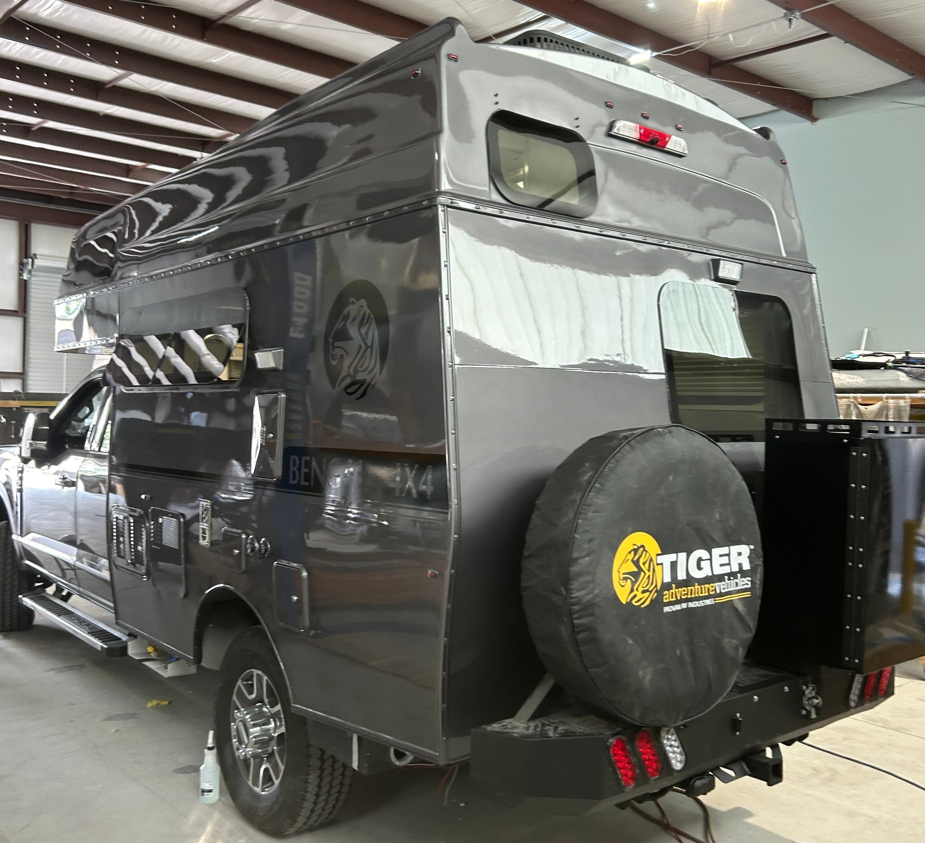 Spare tire cover with Tiger logo – Provan RV/Tiger Adventure Vehicles